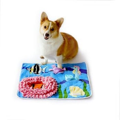 Injoya Under the Sea Snuffle Mat for Dogs, Large Dog Snuffle Mat 21"x18.5", Dog Enrichment Tool & Slow Feeder, Multiple Snuffle Types, Durable, Machine Washable, Good for All Dog Sizes, Breeds, & Ages in Saudi Arabia