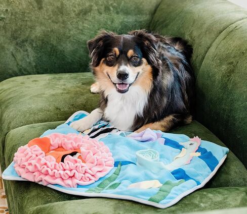 Injoya Under the Sea Snuffle Mat for Dogs, Large Dog Snuffle Mat 21"x18.5", Dog Enrichment Tool & Slow Feeder, Multiple Snuffle Types, Durable, Machine Washable, Good for All Dog Sizes, Breeds, & Ages in Saudi Arabia