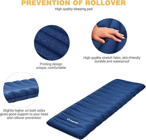 KingCamp Deluxe Inflatable Sleeping Pad for Camping, Luxury Ultra-Comfortable Air Mattress Lightweight Mat for Backpacking, Car Camping Hiking, Tent, Cot and Travel, Single and Double 2 Size in Saudi Arabia