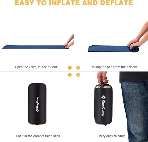 KingCamp Deluxe Inflatable Sleeping Pad for Camping, Luxury Ultra-Comfortable Air Mattress Lightweight Mat for Backpacking, Car Camping Hiking, Tent, Cot and Travel, Single and Double 2 Size in Saudi Arabia