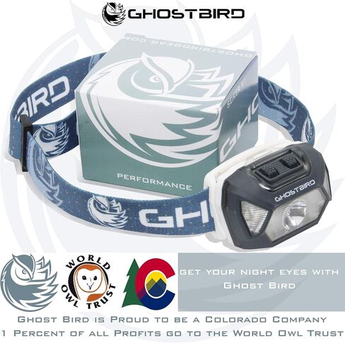مصباح الرأس Ghost Bird Seiker X1 - LED Cree XPE القابل لإعادة الشحن - مقاوم للماء IPX7، مقاوم للتجميد، مقاوم للتحطيم مثالي للجري، والتخييم، وحقائب الظهر، والصيد، ومغامرات ركوب الدراجات in Saudi Arabia