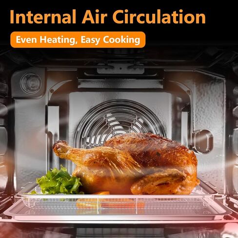 سلة مقلاة هوائية للفرن، باكبوكو 4 قطع سلة مقلاة هوائية من الفولاذ المقاوم للصدأ ومجموعة صينية - سلة مقلاة هوائية للفرن ومقلاة مع ورق خبز للطهي والشواء in Kuwait