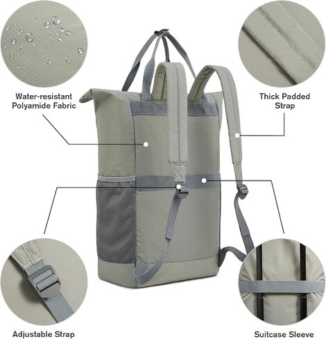 G4Free 40L Packable Backpack Tote Backpack Waterproof Tote Bag Convertible Large Lightweight Hiking Backpack Travel Casual Daypack for Men Womena(Grey) in Saudi Arabia