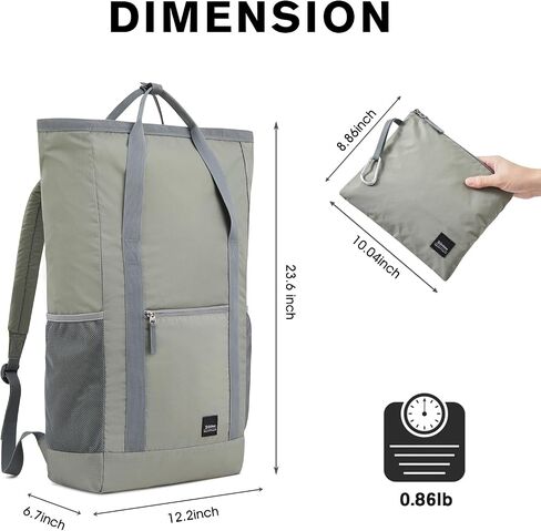 G4Free 40L Packable Backpack Tote Backpack Waterproof Tote Bag Convertible Large Lightweight Hiking Backpack Travel Casual Daypack for Men Womena(Grey) in Saudi Arabia