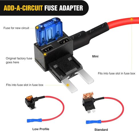 Nilight - 50038R 10 Pack 12V Car Add-a-circuit Fuse TAP Adapter with 5 Amp Low Profile Mini Blade Fuse Set for Cars Trucks Boats in Saudi Arabia