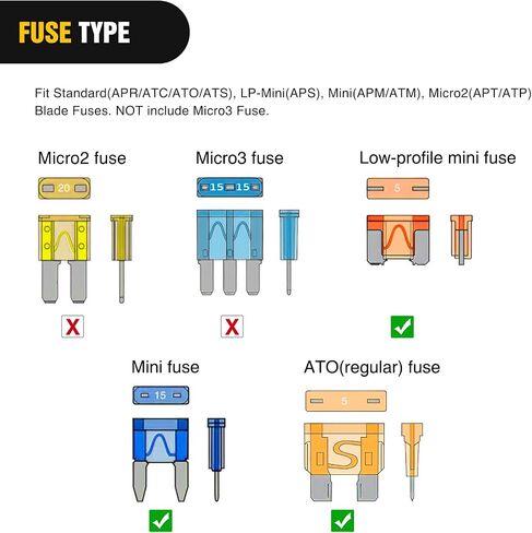 Nilight - 50038R 10 Pack 12V Car Add-a-circuit Fuse TAP Adapter with 5 Amp Low Profile Mini Blade Fuse Set for Cars Trucks Boats in Saudi Arabia