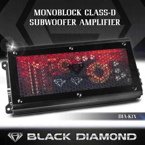 Black Diamond Dia-K1 Car Audio Amplifier – 1 Channel, Monoblock, Class D, 1800 Watts, Remote BASS Knob Included (Renewed) in Saudi Arabia