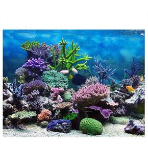 ViaGasaFamido Fish Tank Poster, PVC Adhesive Underwater Coral Aquarium Fish Tank Background Poster Backdrop Decoration Paper(91 * 41cm)