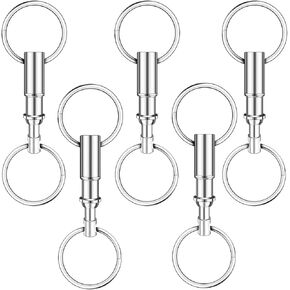 Quick Release Keychain, Detachable Pull Apart Key Rings Keychains Snap Lock Holder Dual Pull Apart Key Chain