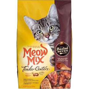 Meow Mix Tender Centers Basted Bites Chicken and Tuna Flavor, 3 Pound, Crunchy Outside Meaty Inside