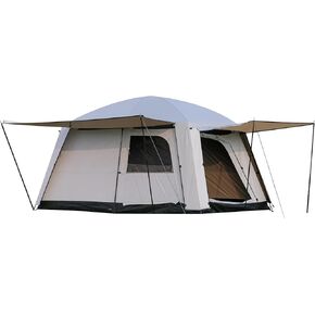 4-6 Person Camping Tent, Large Family Cabin Tents with Porch & Rainfly, Double Layer Waterproof Glamping Tent with 2 Rooms 2 Doors, Portable Big Tents for Outdoor Camping Hiking Party