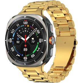 MoKo Metal Band Compatible with Samsung Galaxy Watch Ultra Bands 47mm (2024) for Men Women, Stainless Steel Replacement Watch Strap for Samsung Galaxy Watch 7 Ultra Band, Black