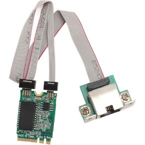 M.2 A E Network Card,Singe Port Gigabit Ethernet NIC with I210AT Chip,Mini GBiC,Supports 1000/100/10Mbps Link Rates,IEEE 802.3X,IPv4,IPv6,9K Jumbo Frame,for Embedded Systems