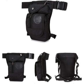 Mens & Womens Waist Bag Fanny Pack Drop Leg Bag Multipurpose Daypacks Pouch Tactical Motorcycle Riding Waterproof Outdoor Sport Travel Hiking Climbing Portable Bags (Black)