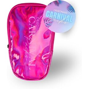 4N1 Carnival Thigh Bag, Leg Harness, Waist Pack, Crossbody Bag - with Adjustable No Slide Elastic Straps in Holographic (Pink) | Debonair Carnival Packs, Pink, One Size, Stylish and versatile carnival