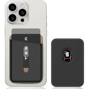 for Genuine Cowhide MagSafe Wallet for Tesla, Wallet Card Holder for iPhone 15/14/13/12 Series, 0.13" Invisible Ultra-Thin, ，Module Magnetic，for Tesla Card Key Anti-Slip，Card not Included