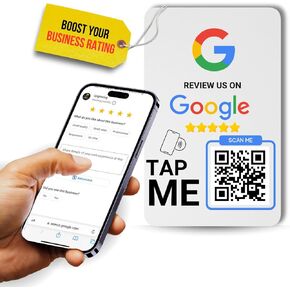 Boost Reviews with Reusable QR & NFC Tap Sticker - iPh-one & and-roid Compatible- Easy Setup for Your Business, Store & Shop Reviews Quickly - (1 Sticker)