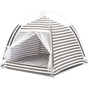 Funny Pet Cat Bed Pad Cave Cat & Dog Ferret Bed All-Season Cat Accessories Breathable Pet Tent with Bat Pattern, Suitable for Small Medium Sized Cats Dogs (Striped)