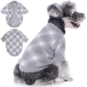 Dog Sweater Small Dog Winter Clothes Cat Knitwear XXS XS S Medium Coat for Small Dogs Boy Girl Dog Jacket Stretchy Puppy Costumes Deluxe Soft Warm Dog Outfit Apparel (Light Blue, Small)