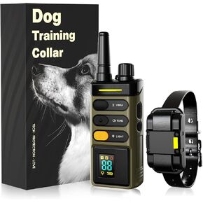 Dog Shock Collar, 5300FT （1mile） Range Remote Control Unit and Innovative Dog Training Collar with IPX7 Waterproofing, Waterproof, Rechargeable, Shock, Vibration, Beep, 8-120lbs