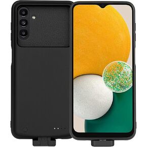 Fey Battery Case for Galaxy A13, 5000mAh Extended Battery Charging Case for Samsung Galaxy A13 Rechargeable External Backup Battery Power Bank Charger Case, Black