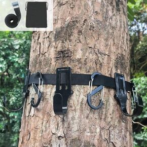 Tree Stand Straps Bow Hanger with Metal Hooks, High Loading Saddle Hunting Accessories, Gear Hanger for Hunting, Hiking, Camping with Storage Bag