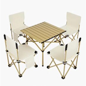 5-Piece Camping Table and Chair Set – Portable Table and Foldable Chairs with Storage Bags, Supports up to 220 lbs, Portable and Lightweight - Camping Chair with Table Set