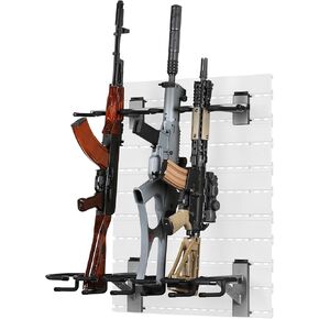 Savior Equipment Wall Rack System Tactical 6-Rifle Carbine Shotgun Storage Wall Mount Hanger, Heavy-Duty Steel Modular Firearms Gun Wall Gear Accessories Organizer