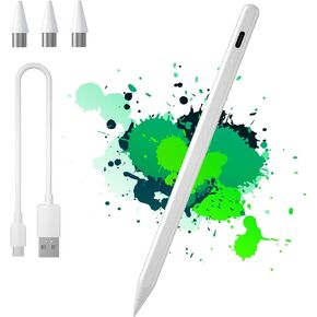 Universal Active Stylus Pen 1.45mm High Precision&Sensitivity Point Capacitive Stylus Compatible for Phone iPad Pro iPad Air Tablets Touch Screen, for iOS&Android Capacitive Touchscreen (White-108)