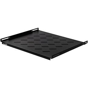 NavePoint 1U 19-Inch Fixed IT Network Cabinet Shelf for 600mm Depth Cabinet Enclosure Vented Black