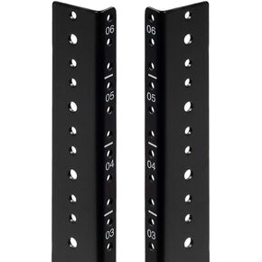 NavePoint 6U Vertical Rack Rail Pair DIY Kit with Hardware, Black