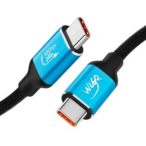 WLGQ Thunderbolt USB4 Data Cable, USB C to USB C Cable 40Gbps Data Transfer, 240W Power Delivery, 3.3FT