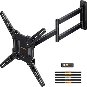 Perlegear Long Arm TV Wall Mount for 26-65 inch TVs up to 100 lbs, Corner TV Mount Bracket with 31.65" Extension, Swivel, Tilt Articulating Arms, Full Motion TV Wall Mount, Max VESA 400x400mm PGMF25B