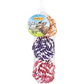Ruffin' It 3-Pack Toss 'N Floss Rope Ball in Mesh Bag for Pets