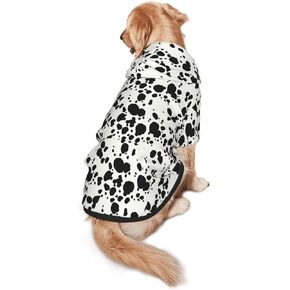 Halloween Dalmatian Dog Costume, Dalmatians Print Winter Clothes Sweaters for Halloween Cosplay Autumn Pets' Wear Dog Winter Hoodies with Pocket for Medium Large Dogs M