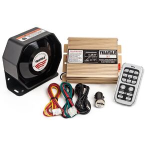 X5 Amplifier Police Siren & Metal Ultra Slime Octagon Compact Flat Speaker,DC12V 100W Multi-Tones Wireless Remote Control with Mic Loudspeaker Emergency Electronic PA System for Police Cars in Saudi Arabia