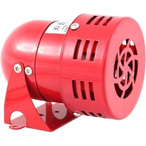 Mesan Brand Mini Type Motor Siren Metal Body Loud Sounder Alarm Surface and Wall Mounting 115 Decibel Different Voltage Options Industrial and General Purpose (12VDC)
