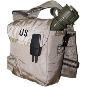 New 2 QT Collapsible Water Canteen + Desert Tan Cover Pouch with Sling US Army Military by US Goverment GI USGI