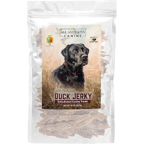 Duck Jerky Natural Single Ingredient Chewy Digestible Low-Fat Dehydrated Meat Dog Treats for Training, Rewarding, Teeth Cleaning, 10 oz