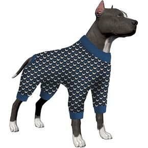 LovinPet Rottweiler Dog Pajamas - Anti Licking & Anxiety Calming Dog Shirt, Lightweight Stretchy Summertime Print Large Dog Pajamas, Large Dogs Onesie, Pitbull Clothes, Dog Costume for Parties,Black L