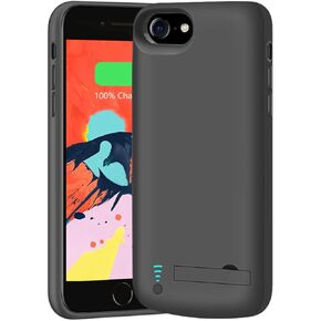Battery Case for iPhone SE 2020/8 / 7 / 6S / 6, 5500mAh Rechargeable Extended Battery Charging Charger Case, Add 2X Extra Juice, Support Wire Headphones (4.7 inch) Black