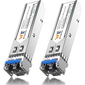 2 Pack 1000BASE-SX SFP to LC Multimode 1.25G Fiber Transceiver Modules for Cisco, Ubiquiti, TP-Link, Huawei, Mikrotik, Netgear, Supermicro | Low Power Consumption, Hot-Pluggable, Up to 550m Distance