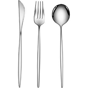 Portable Flatware Set Stainless Steel Travel Utensils Reusable Silverware Set for Lunch Camping Picnic