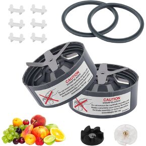 2 Pack Blender Replacement Blade Compatible with NutriBullet Replacement Parts, Stainless Steel Blender Blade Replacement Fits Nutribullet 600W/ Pro 900W, including Gasket Shock Pad and Gear