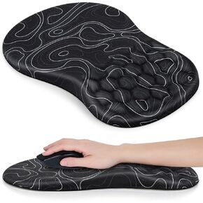 Mouse Pad with Wrist Rest, Canjoy Ergonomic Mouse Pad Computer Wrist Support with Massage Design & Non-Slip PU Base, Comfortable Mousepad for Office Desk Accessories
