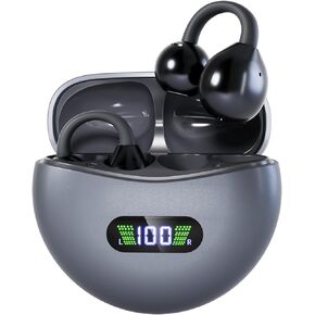 Wireless Buds with Bluetooth 5.4 Low Latency, HD Sound, 60H Playback LED Power Display Earphones Comfortable Fit Waterproof in-Ear Earbuds with Mic for Multi-Scenario Suitable for All Ages (Black)