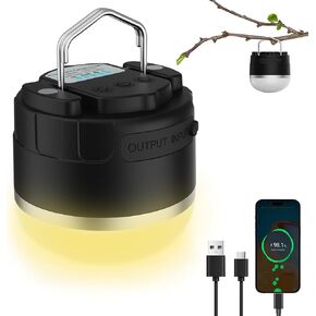 RGB Rechargeable Camping Lights 1000LM,YINGWOND 4000mAh LED Portable Camping Lantern with Magnet,Waterproof Tent Light for Emergency Power Outages Hiking Home Hurricane