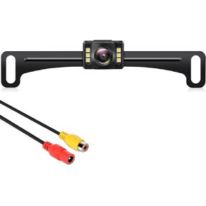 GLK Backup Camera Rear View Camera AHD 1080P Night Vision Reverse Camera, License Plate Backup Camera with 6 LED Lights,170 Degree Wide View Angle, IP69K Waterproof, for 12-24V Pickup Car Truck RV SUV