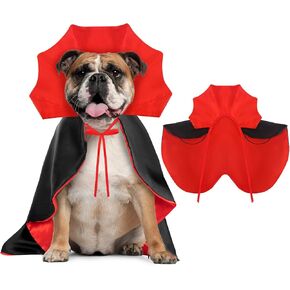 Dog Halloween Costumes, Dog Vampire Costume Dog Devil Cloak Costume Dog Halloween Vampire Cloak Cape, Halloween Costumes for Small Medium Large Pets (Large)