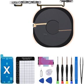 آيفون X NFC رقاقة شحن لاسلكي لفائف حجم زر استبدال آيفون 10 OEM كتم مفتاح زر صامت التبديل التحكم الجمعية المعادن قوس إصلاح أدوات إصلاح عدة A1865 A1901 A1902 in Kuwait